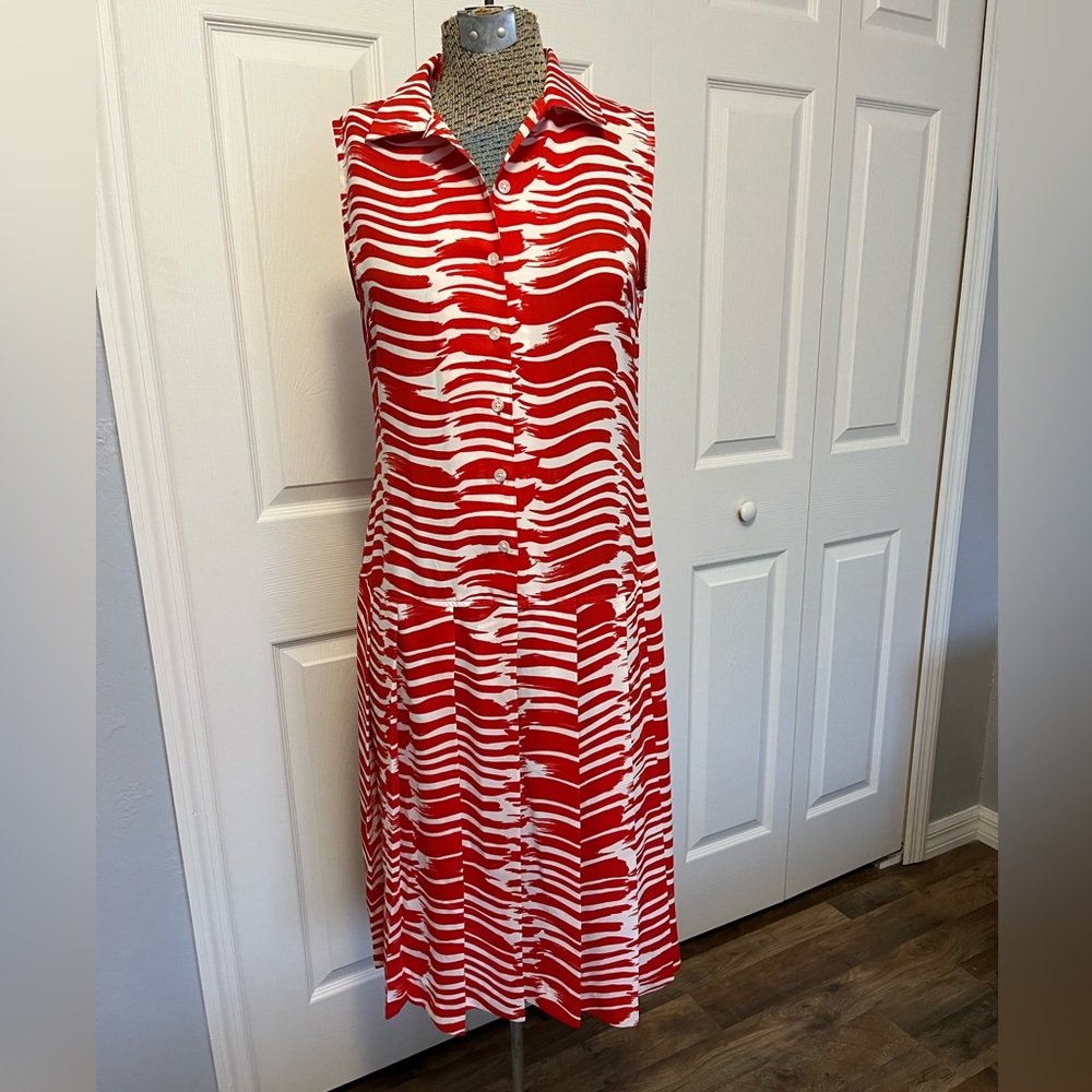CABI dropwaist sleeveless dress size XS